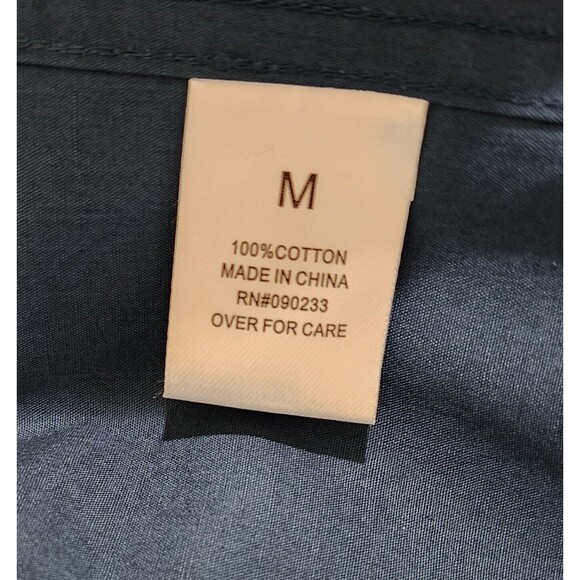 NWT Pacsun On The Byas Mens Button-Up Shirt Sz M Blue Cotton Short Sleeve Tribal - Picture 7 of 8